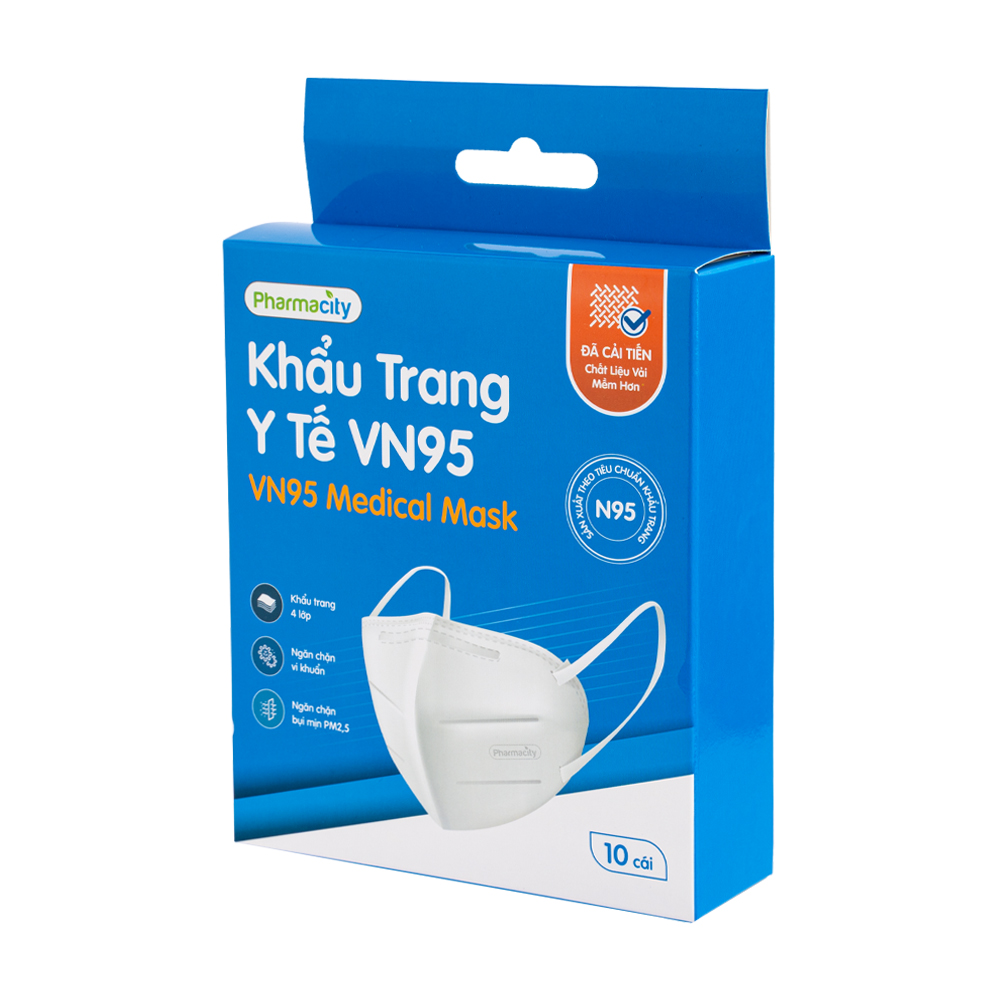 Khẩu trang y tế PMC VN95 4 lớp (Hộp 10 cái)