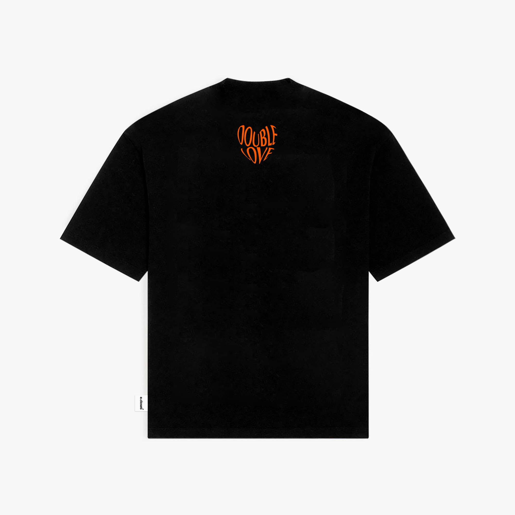 Áo Thun Tay Ngắn Oversize DOUBLE LOVE/ Black (unisex, áo thun nam/ nữ)
