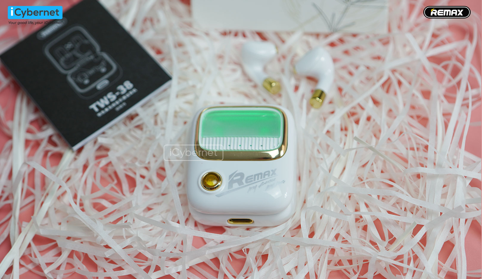 Tai nghe bluetooth True Wireless thiết kế retro Remax TWS-38 - Hàng chính hãng