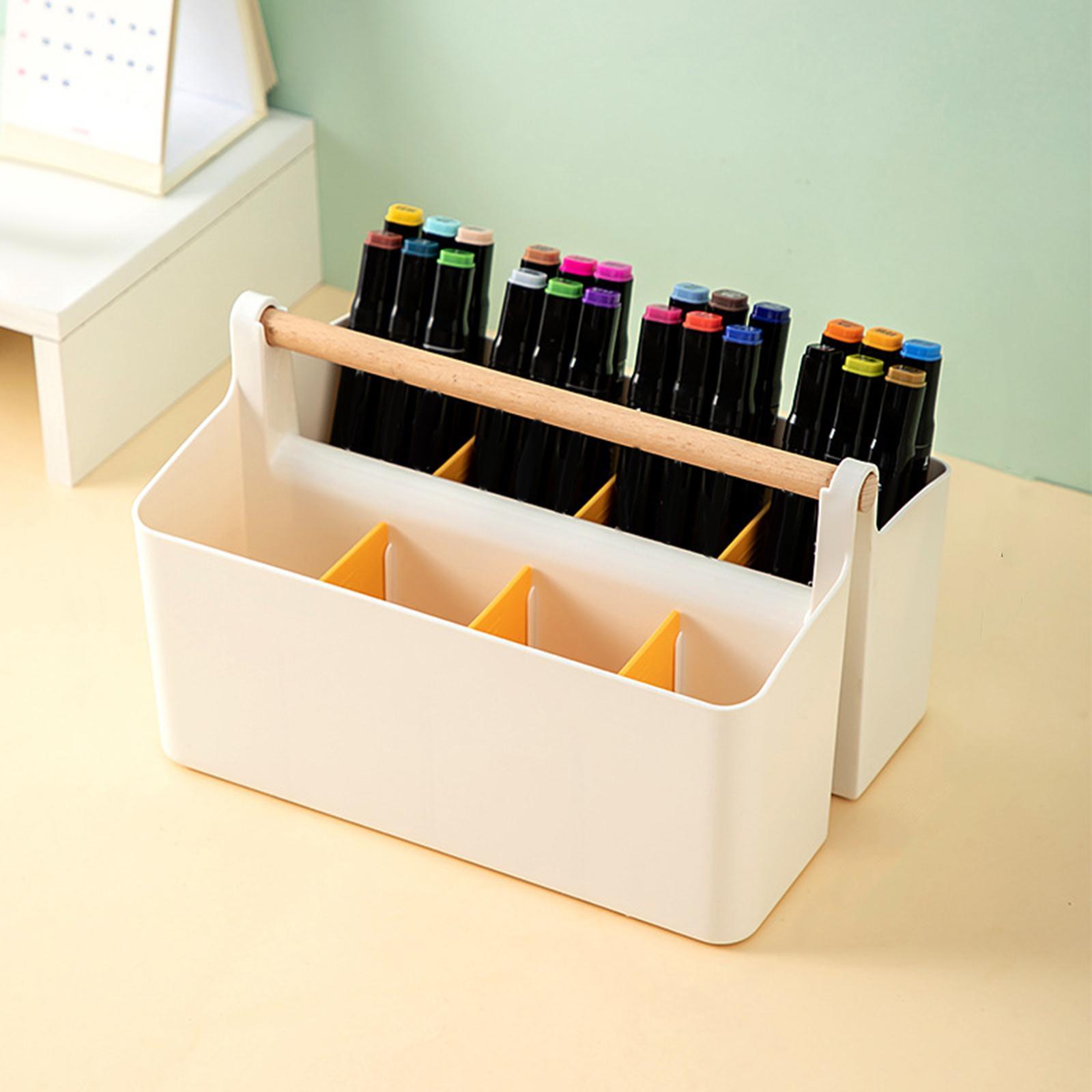 Tabletop Storage Box Organizer Caddy Holder Yellow