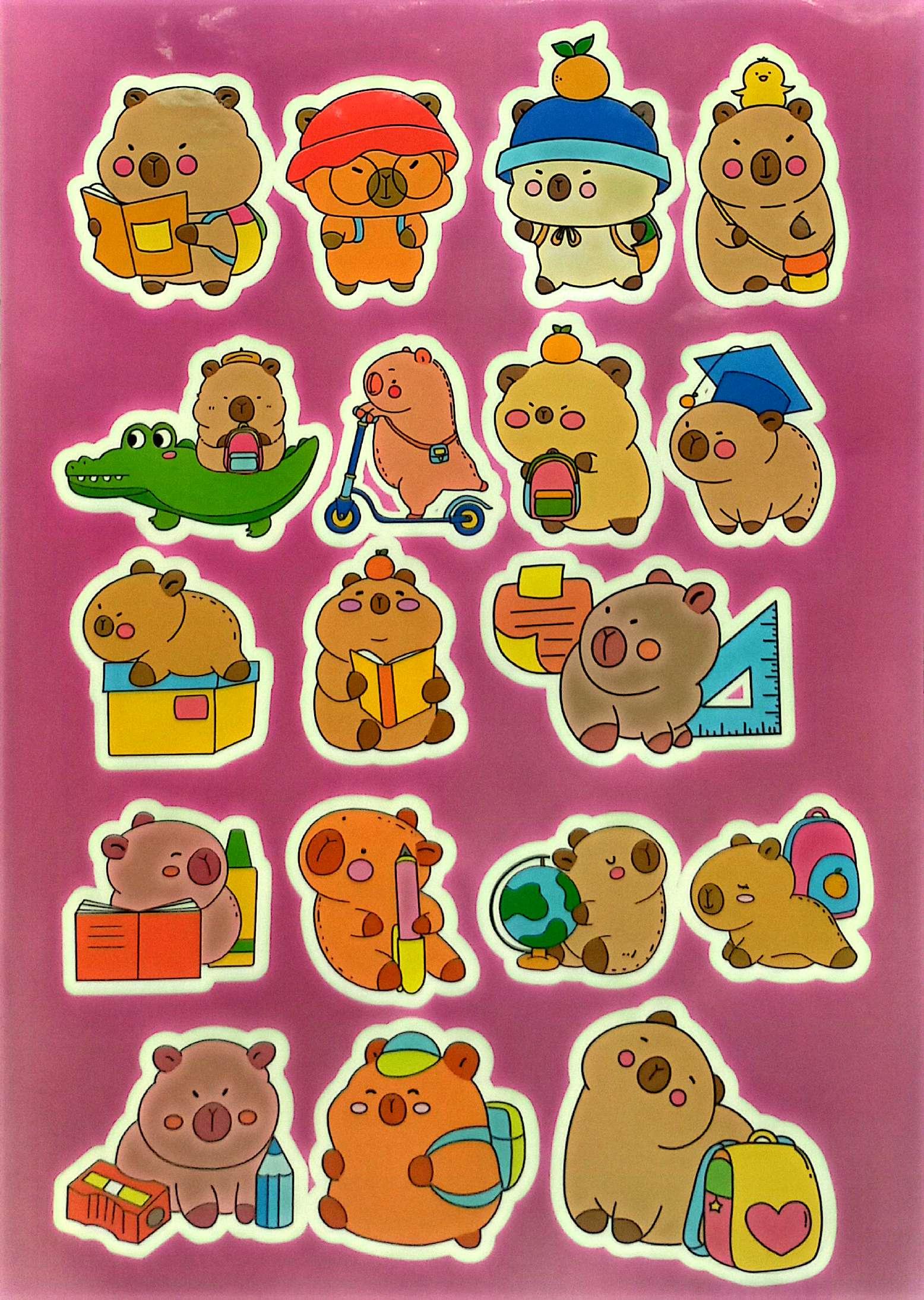 Sách - Sticker Tô Màu - Capybara Chăm Học