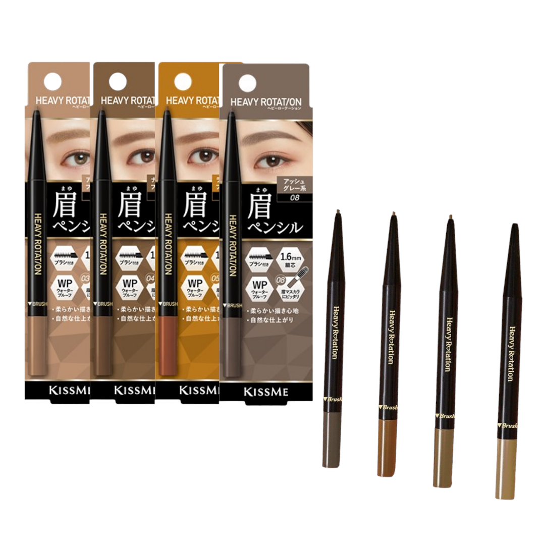 Bút Chì Sáp Kẻ Lông Mày Chống Trôi Lõi Siêu Mịn Kissme Heavy Rotation Eyebrow Pencil (0,09g)