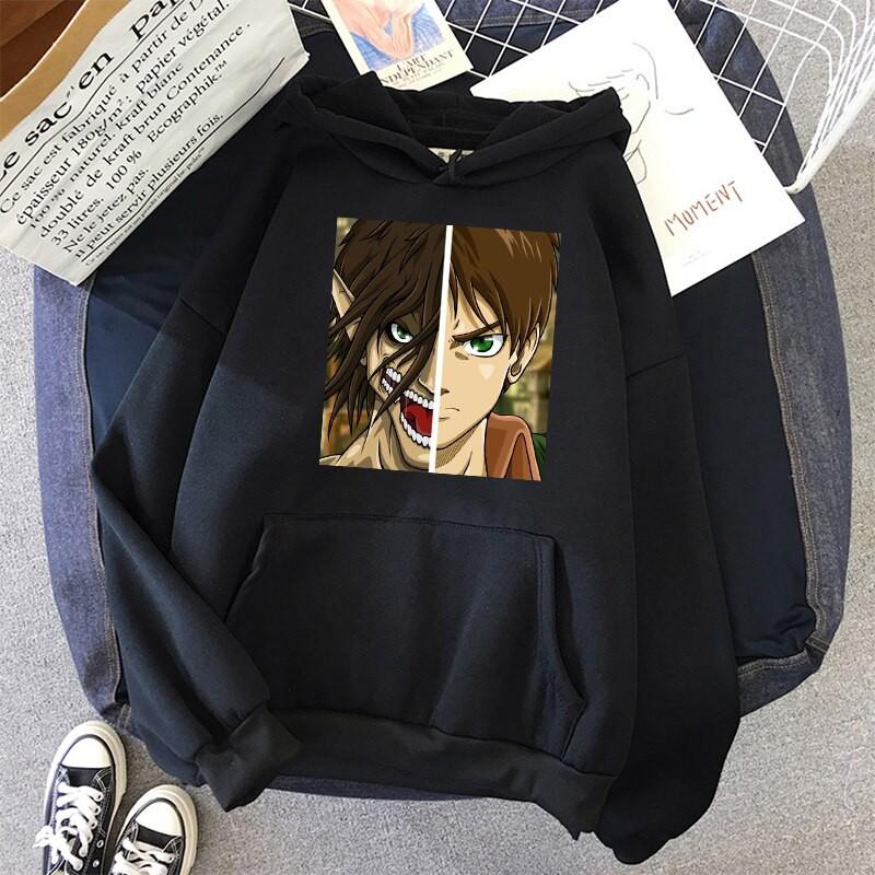 Áo Hoodie Hoạt Hình Attack On Titan EREN Phong Cách Đường Phố Thời Trang Mùa Đông