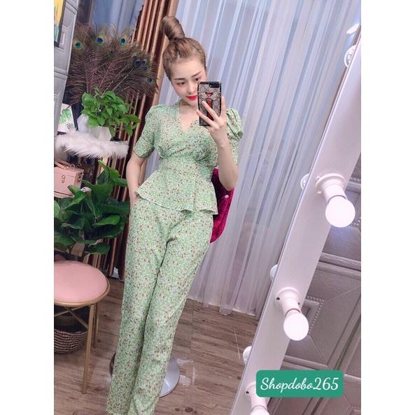 Đồ bộ nữ,đồ ngủ mặc nhà vải lụa họa tiết hoa nhí siêu cưng size 45-57kg.