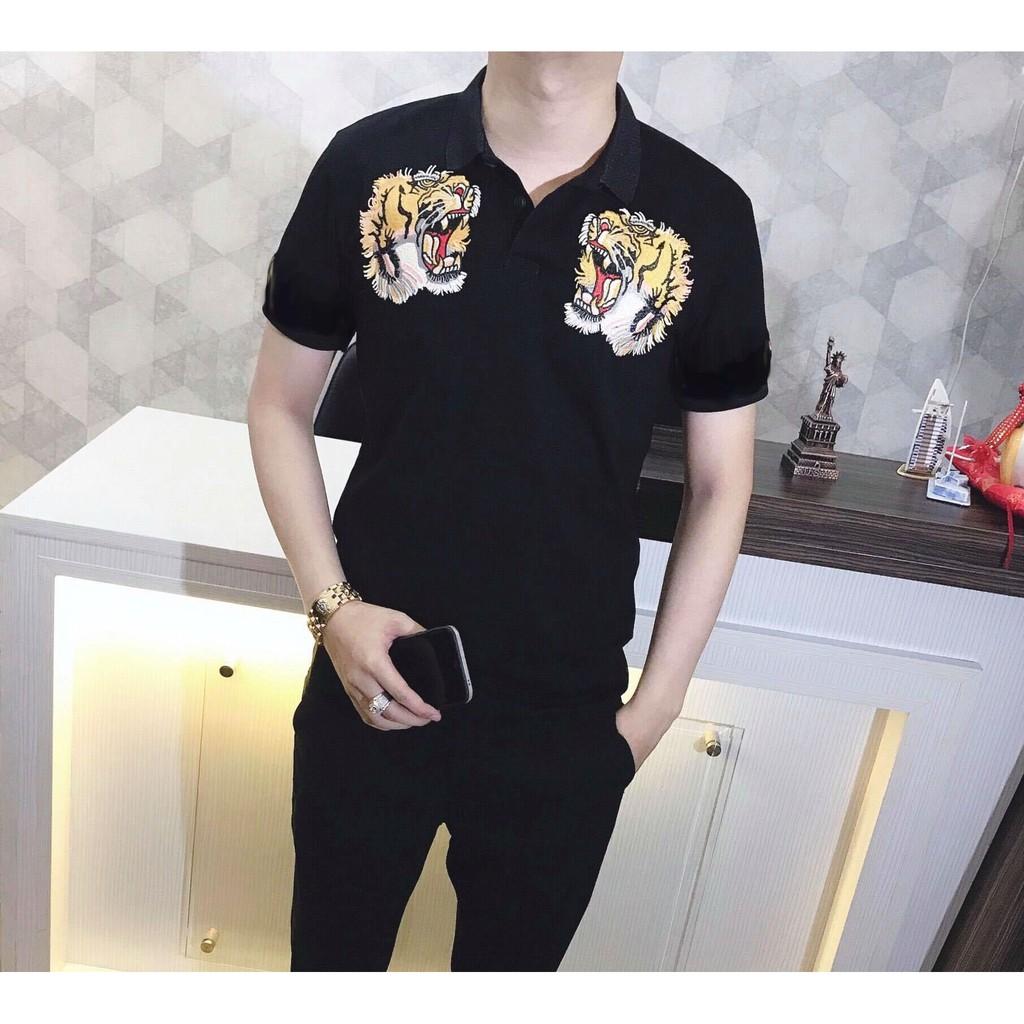 Áo Thun Nam Thêu Họa Tiết Hổ Cực Ngầu