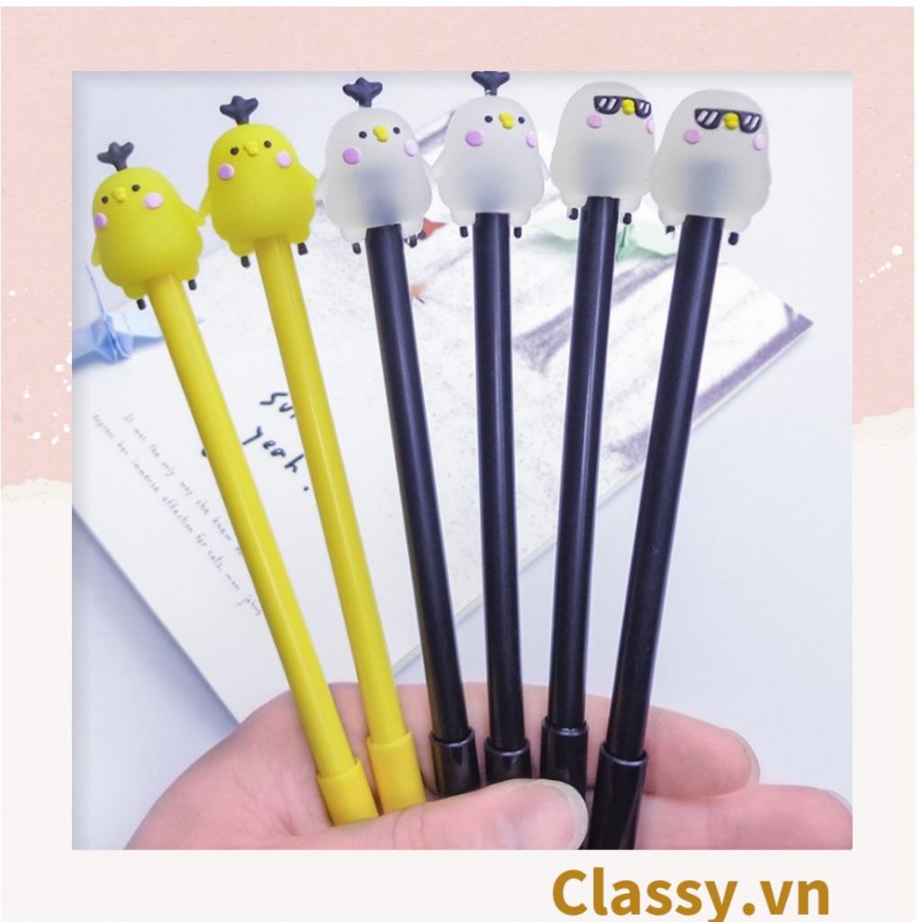 Bút VIẾT GEL MÀU ĐEN Classy 0,38MM; hình bé gà trong suốt cực cute PK482