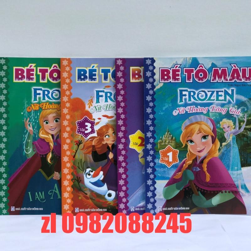 set 4 c tập/ vở bé tô màu  nữ hoàng băng giá