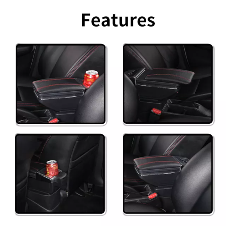 Hộp tỳ tay xe hơi, ô tô dành cho xe Hyundai i10 mã JDZX-i10: Màu Đen và Kem