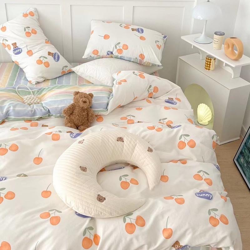 Set Cotton Living 100%cotton Hàng Nhập Khẩu Cao Cấp 4 Món Quả Cherry