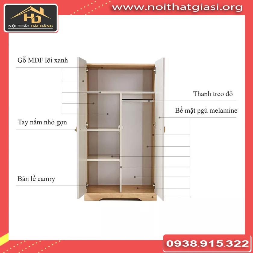 Tủ quần áo gỗ MDF hiện đại sang trọng