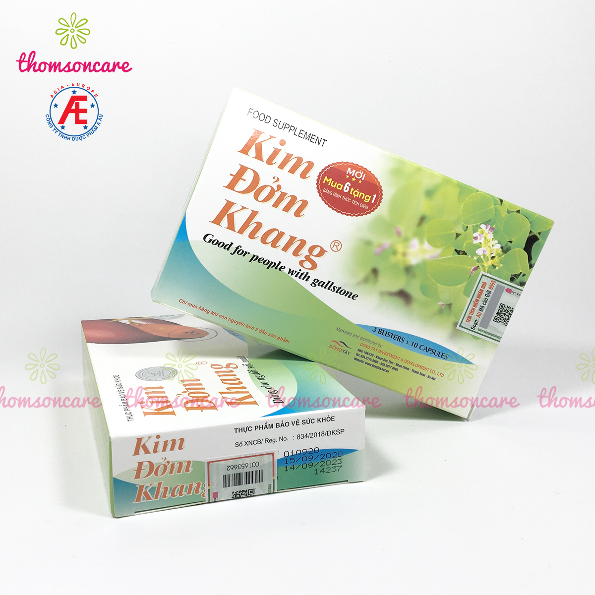 Kim đởm khang Combo 6 tặng ngay 1H - Hỗ trợ giảm sỏi gan, mật, tán sỏi từ Kim tiền thảo, diệp hạ châu