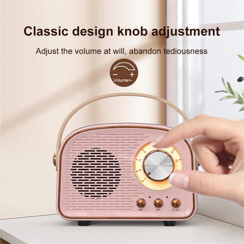 DW21 Loa âm thanh nổi Bluetooth cổ điển Hộp âm thanh mini không dây di động tại nhà Loa nhỏ ngoài trời Loa siêu trầm Âm nhạc Đài phát thanh Màu sắc: 04