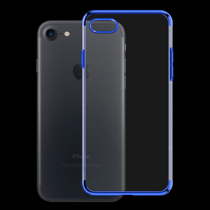Ốp lưng cho Iphone 7 / Iphone 8 - Ốp dẻo viền mạ màu Xanh ánh kim - Hàng Chính Hãng