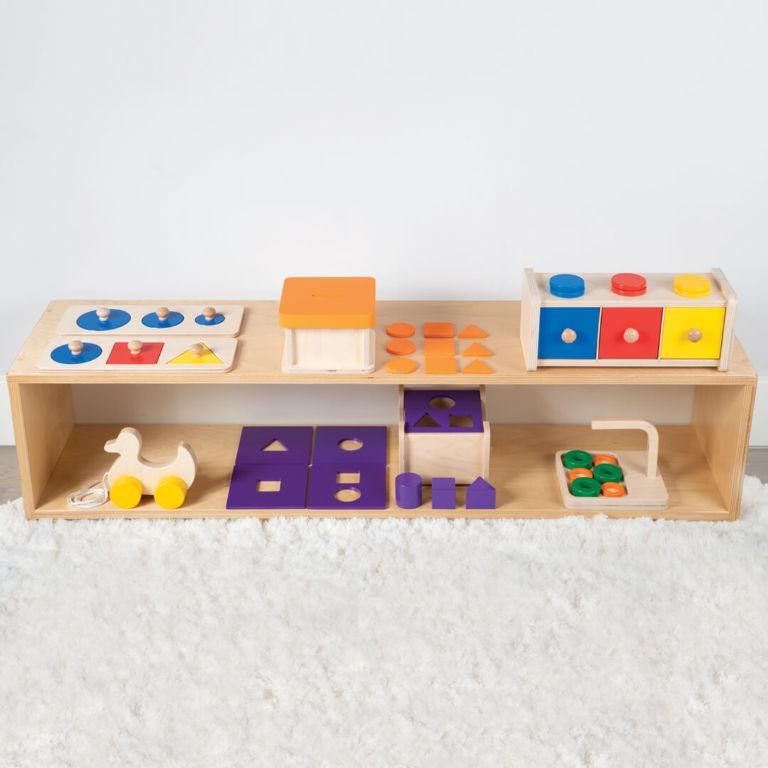 Kệ gỗ montessori Đựng Đồ Chơi Cho Bé, Đồ Dùng Trẻ Em, Bỉm Sữa,Sách Vở Chất Liệu Gỗ Thông tự nhiên