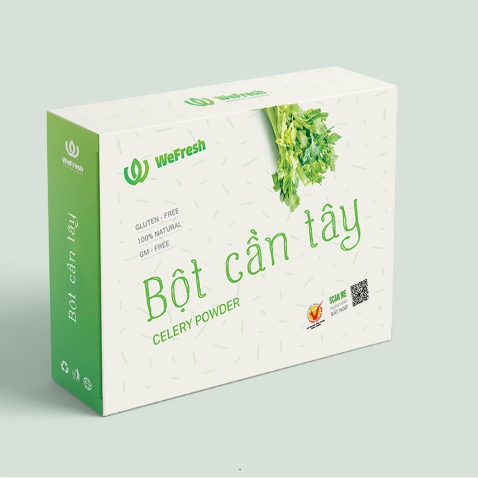 Bột Cần Tây Sấy Lạnh Nguyên Chất - Hỗ trợ giảm cân, giảm mỡ bụng, giảm mụn, giảm gút - Hộp 45g