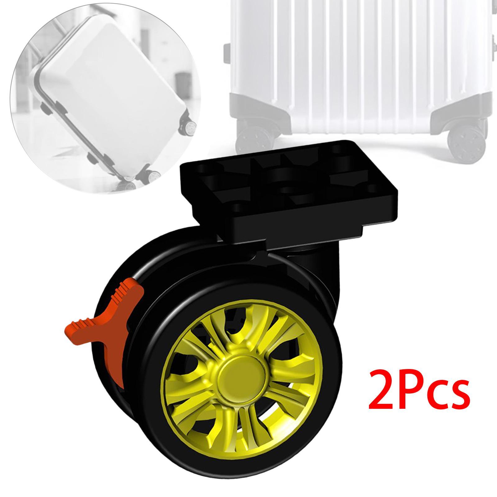 2x Luggage Suitcase Replacement Wheels with Brake Durable for Suitcase