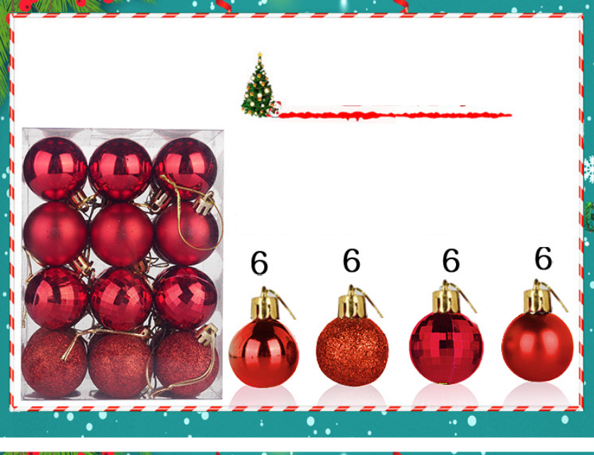 Hộp 4, 8, 12, 24 quả châu trang trí noel 4cm MẪU E11