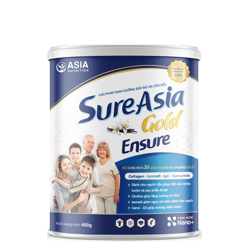 Sữa bột Sure Asia Gold En sure 900g thượng hạng nguyên liệu nhập khẩu từ Hoa Kỳ cao cấp