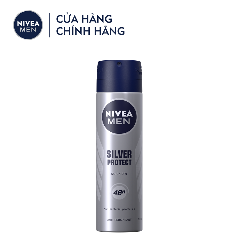 Xịt Ngăn Mùi NIVEA MEN Silver Protect Phân Tử Bạc Giảm 99.9% Vi Khuẩn Gây Mùi - 82959