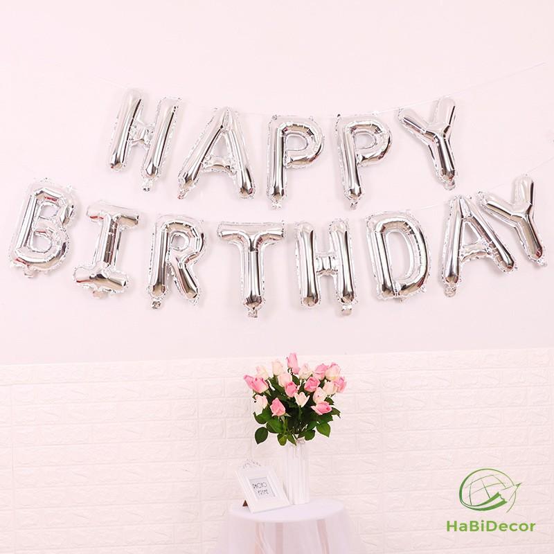 Bộ bóng bay chữ Happy Birthday, bóng bay trang trí sinh nhật cho bé trai, bé gái đẹp BB02