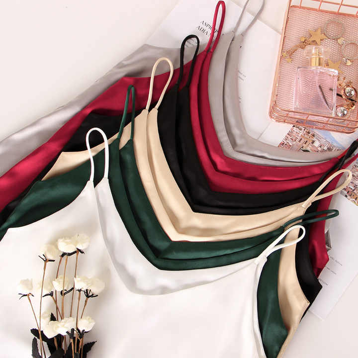 Áo Lụa 2 Dây New Design Kiểu Nữ Nhiều Size, Mặc Mát Trong Vest Blazer Dễ Thương, Chất Satin Trơn Bóng ,Mịn AO0008