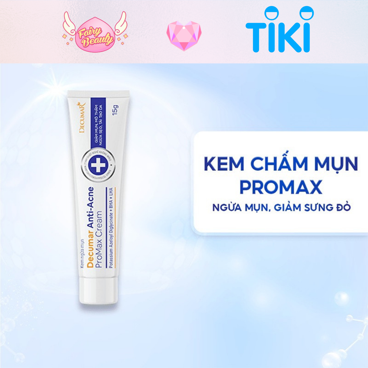 [DECUMAR] Bộ Ba Mini Ngăn Ngừa Mụn & Bảo Vệ Da Toàn Diện (Cleansing Gel 100g, Promax Cream 7g, Sunblock Cream 7g)