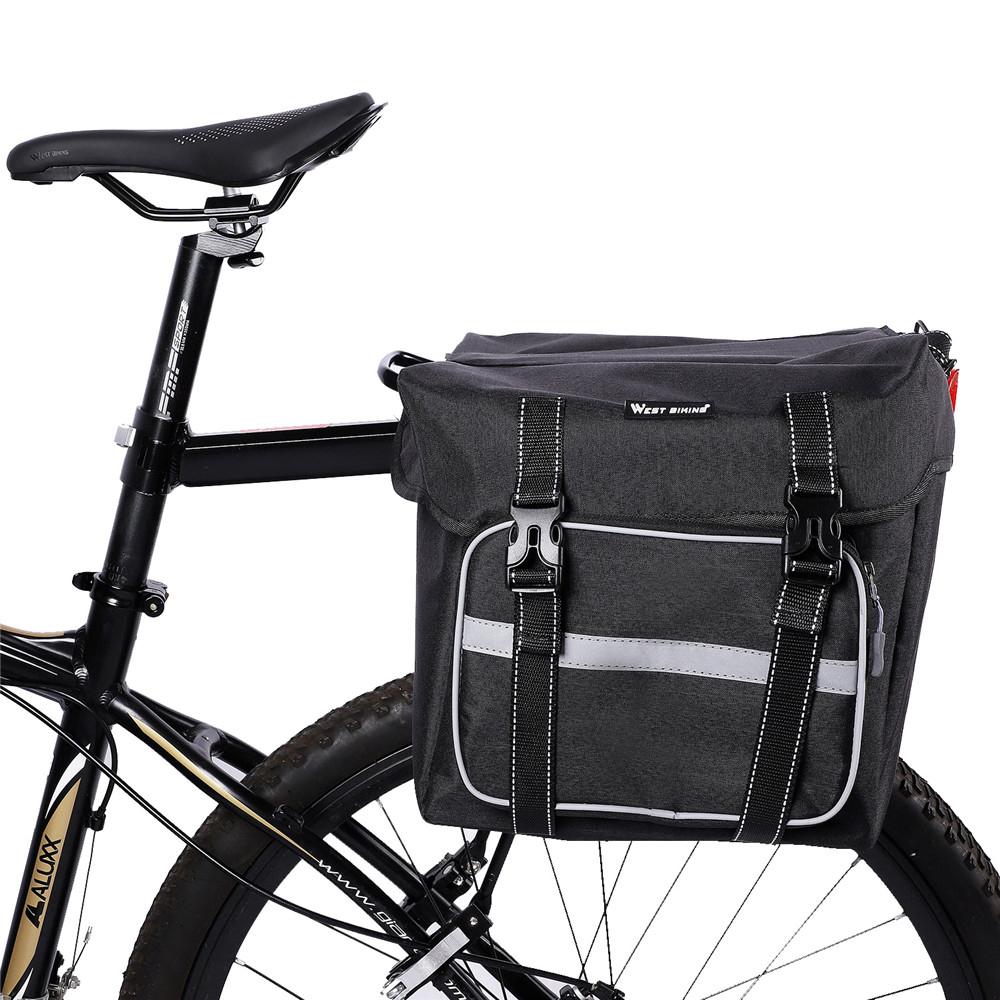 Túi đôi Pannier gắn yên xe đạp bằng Polyester sức chứa lớn 28L chống mài mòn chống nước phản quang