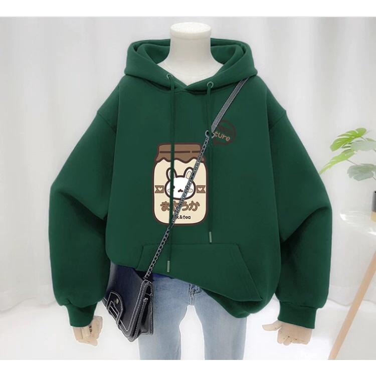 Áo hoodie nam nữ sữa thỏ chất nỉ bông siêu dày , phom rộng size từ 37 đến 65kg