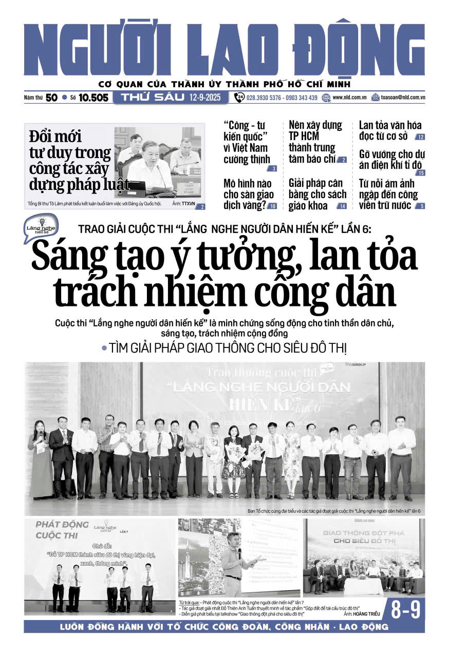 Nhật báo Người Lao Động từ ngày 08-09-2025 đến 14-09-2025