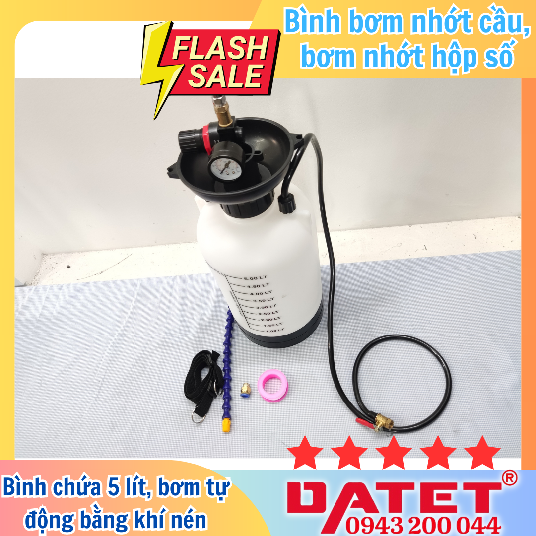 Bình bơm nhớt cầu, hộp số tự động bằng khí nén 5 lít