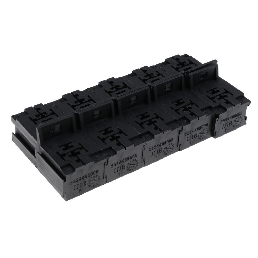 Black Relay Base Holder Socket + 150 Terminals - Suitable 5 Pin Relay, New