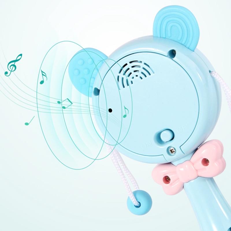 Đồ Chơi Trống Lắc Tay Có Phát Nhạc Và Đèn Nhấp Nháy Vui Nhộn Đáng Yêu Cho Bé Chơi Trung Thu