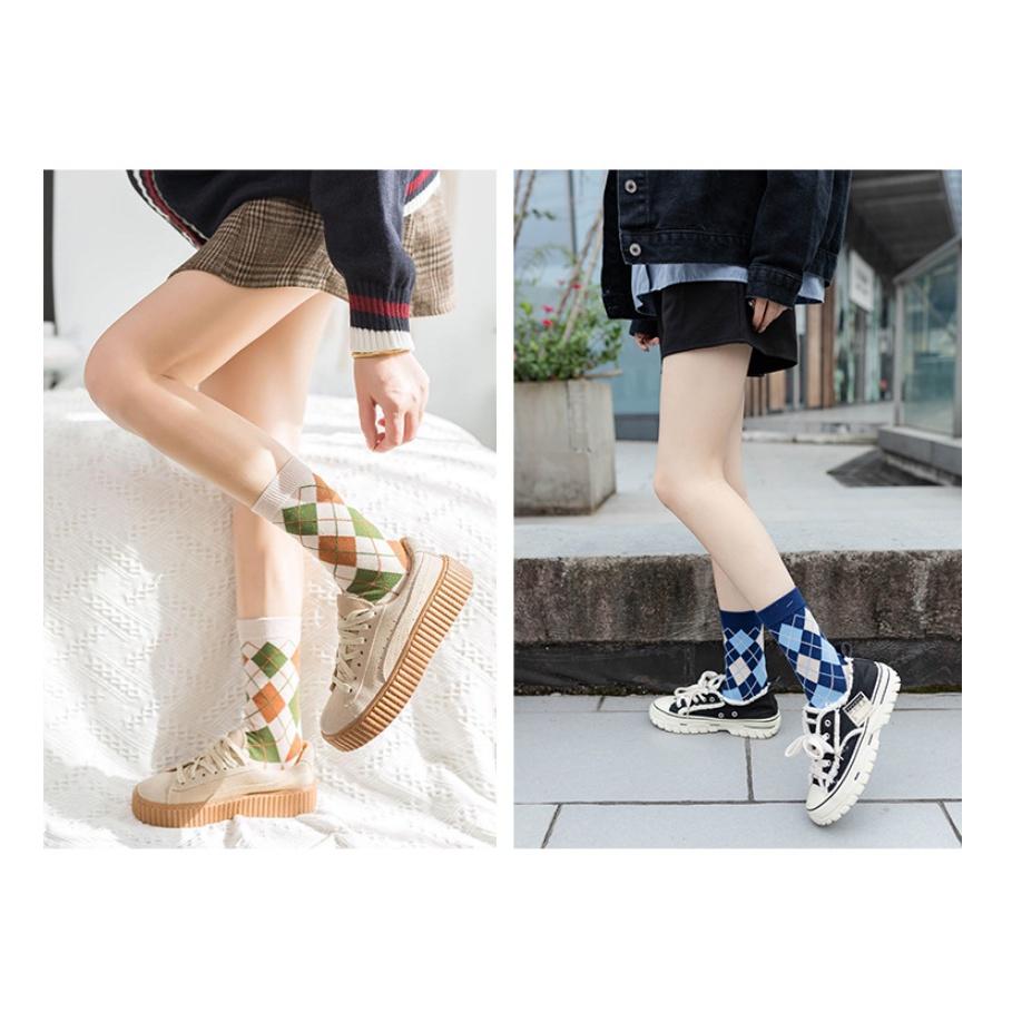 Vớ tất mang phong cách retro kẻ sọc hàn nhật vớ dễ thương cổ điển VT28
