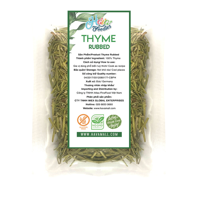 Lá Thyme Khô Thương Hiệu Hava Foodies Gói 100g – Thyme Rubbed