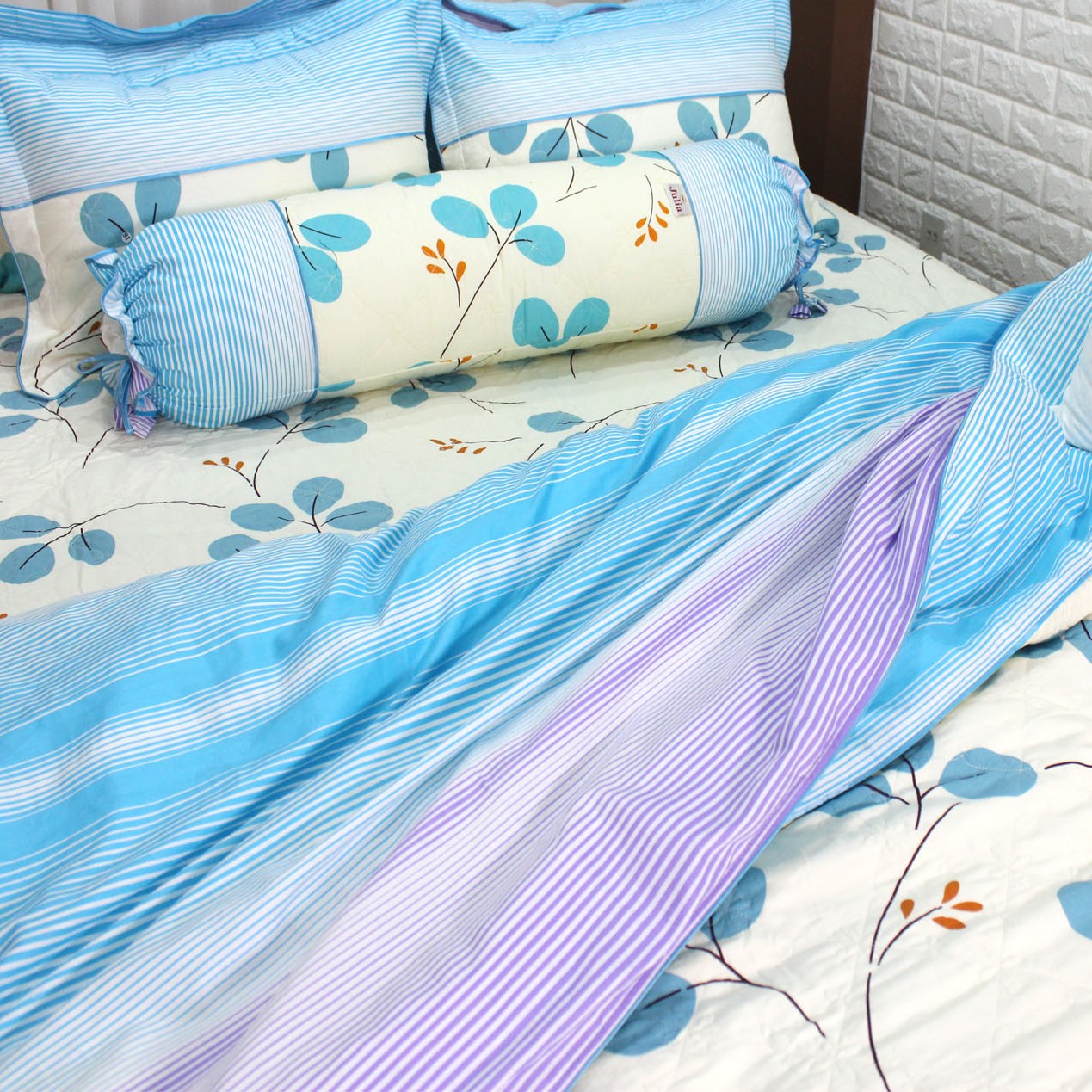 Bộ chăn ga gối 5 món cotton Hàn Julia 221BC16