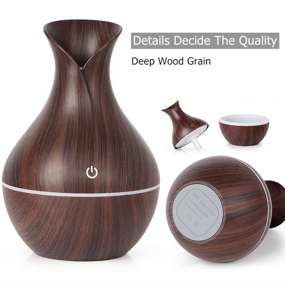 Điện Mini Máy Tạo Độ Ẩm Không Khí Tinh Tinh Dầu Khuếch Tán Tinh Dầu Siêu Âm Thanh Vân Gỗ Máy Phun Sương Tạo Độ Ẩm USB Mini Phun Sương Tạo Cho Nhà Xe Ô Tô