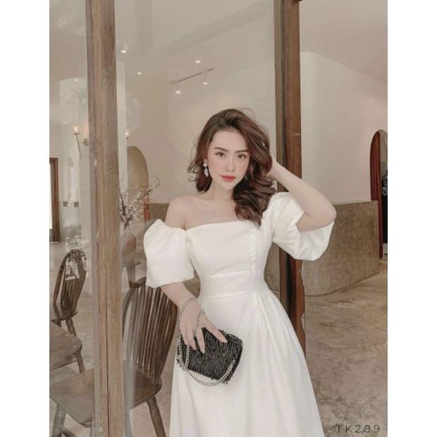 Đầm dự tiệc xòe tay phồng xinh xắn