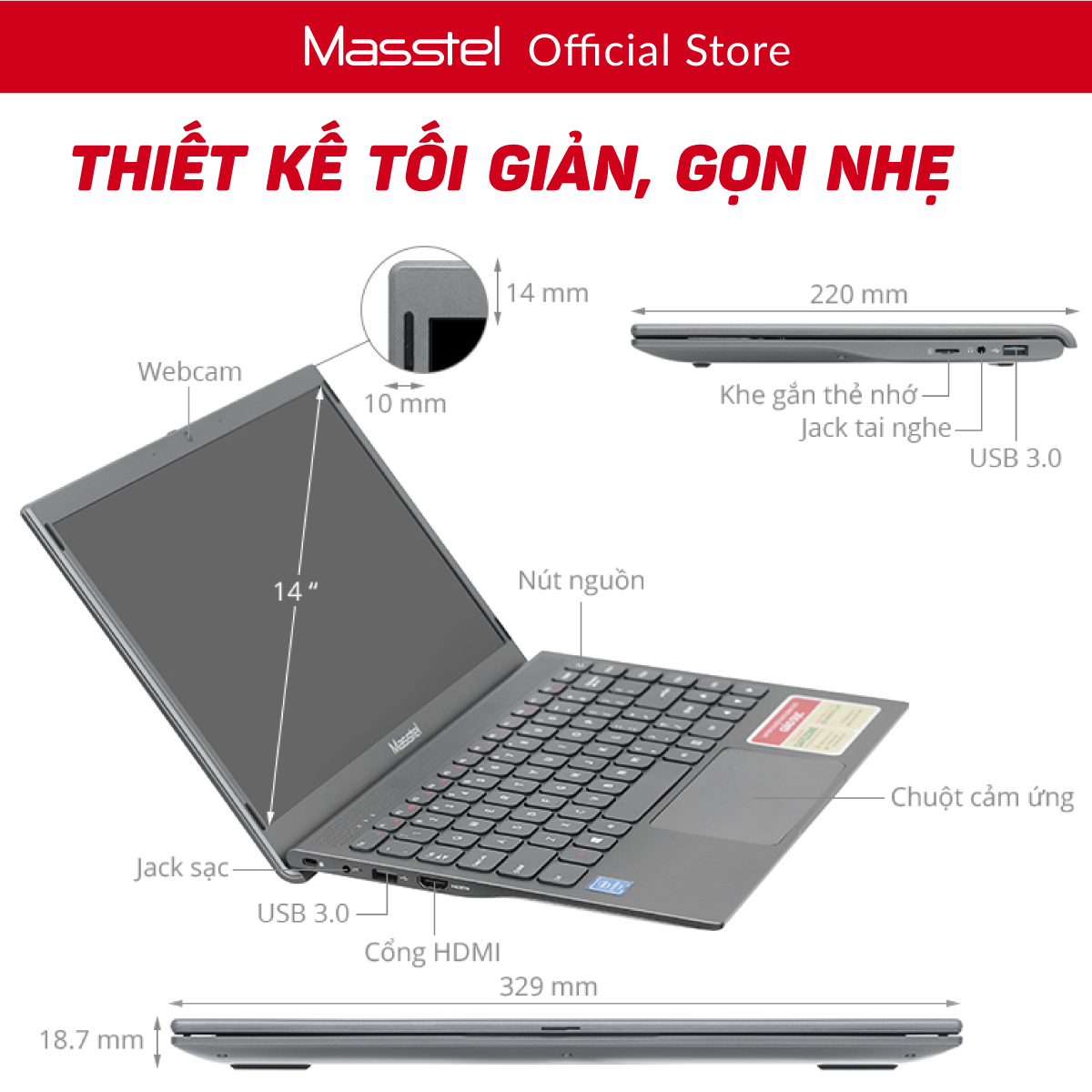 Hình ảnh Laptop Giáo dục Masstel E140 - Khoá học Toán - Tiếng Việt - Tiếng Anh từ lớp 1 đến lớp 5 - Bảo hành 12 tháng