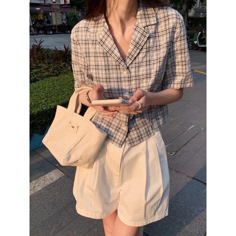 Sơ mi Linen dáng ngắn