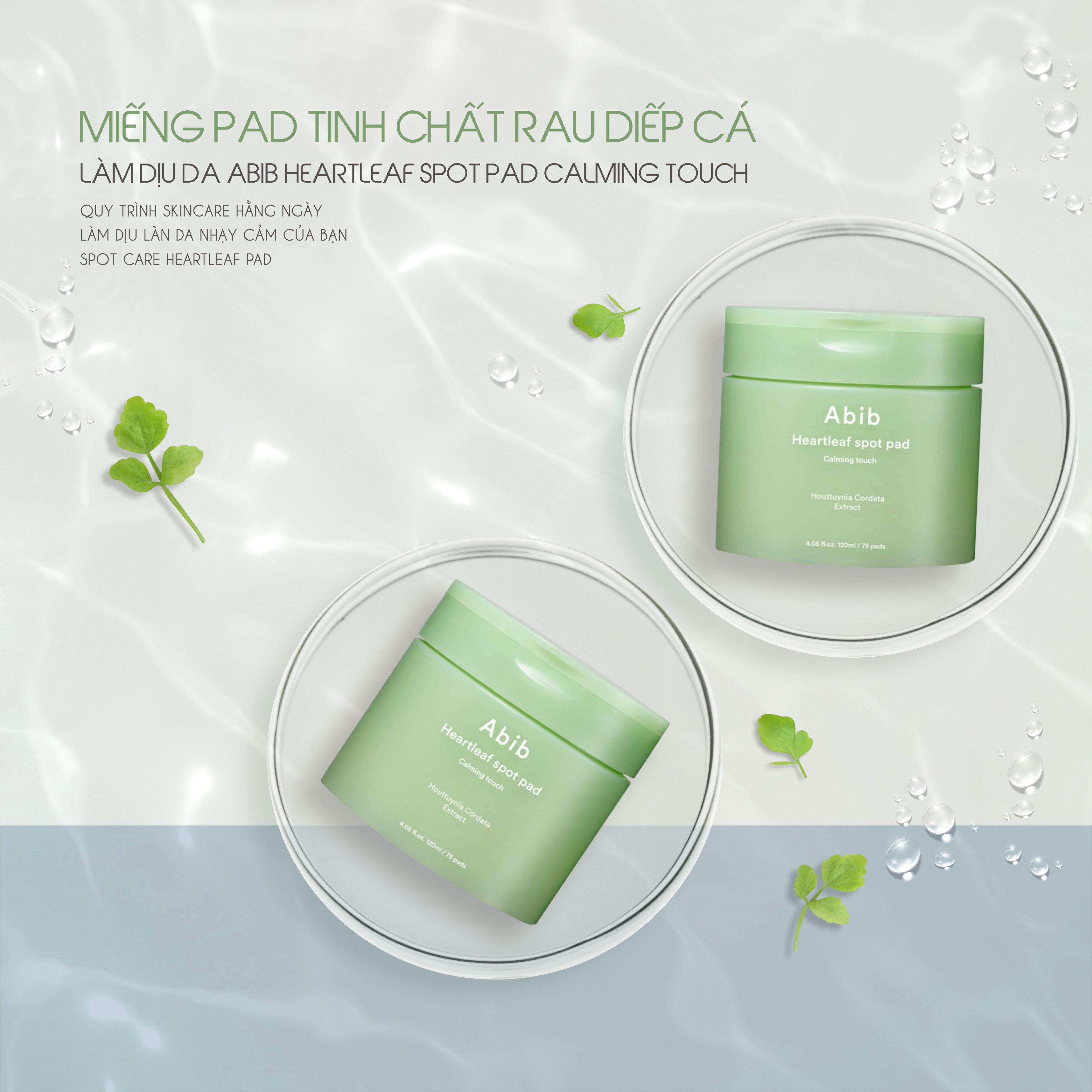 Miếng Pad Tinh Chất Rau Diếp Cá Làm Dịu Da Abib Heartleaf Spot Pad Calming Touch