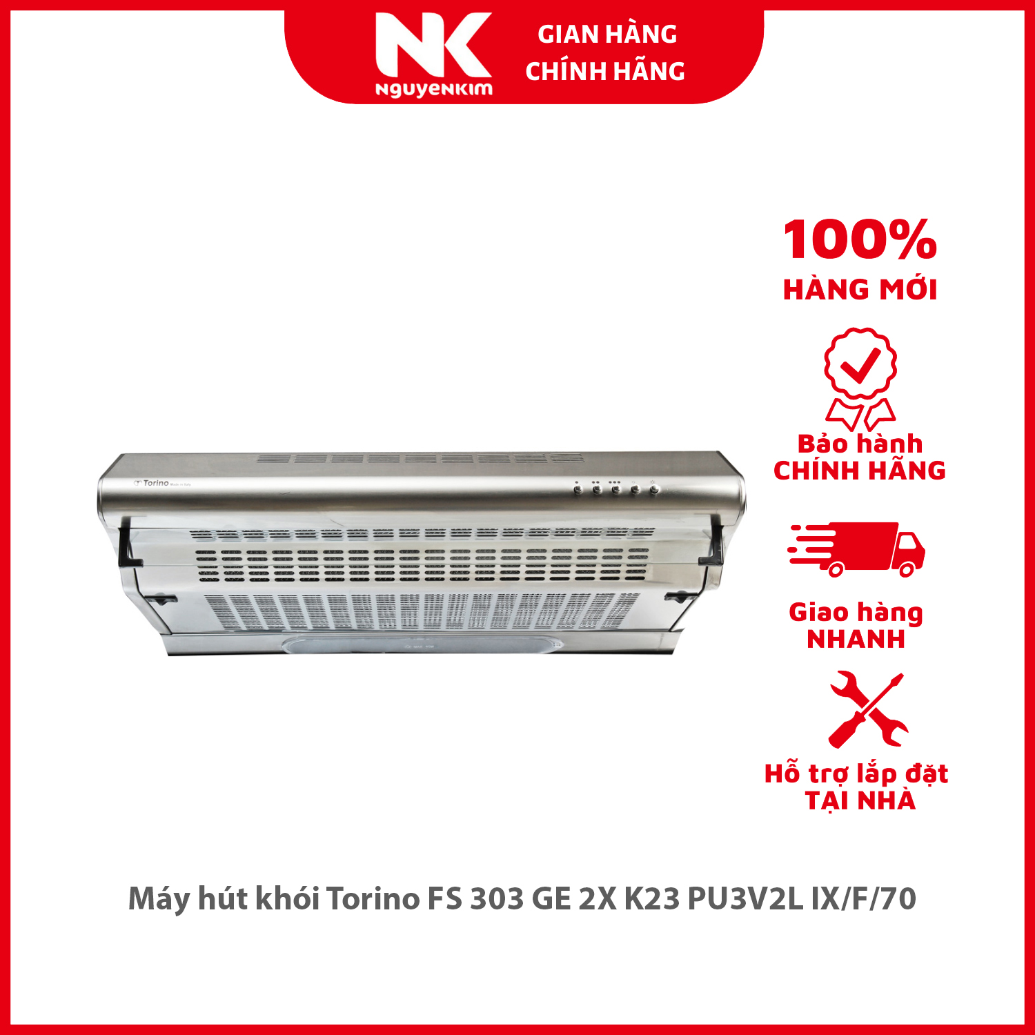 Máy hút khói Torino FS 303 GE 2X K23 PU3V2L IX/F/70 - Hàng chính hãng