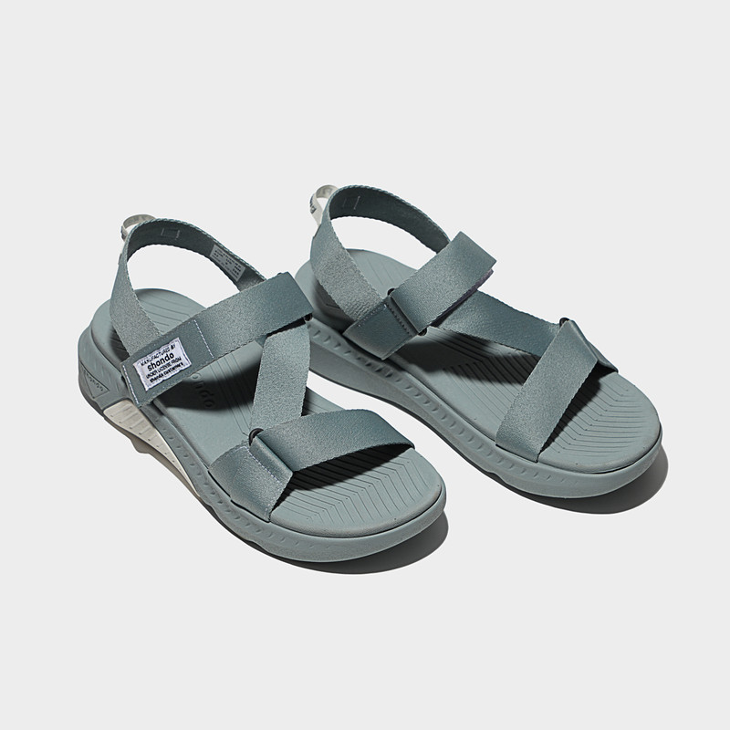 Giày Sandals Nam Shondo F7 Racing Đế Xám Phối Trắng Quai Xám F7R2121