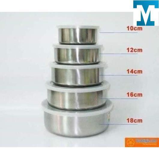 Bộ 5 bát inox đựng thực phẩm đủ kích thước siêu bền