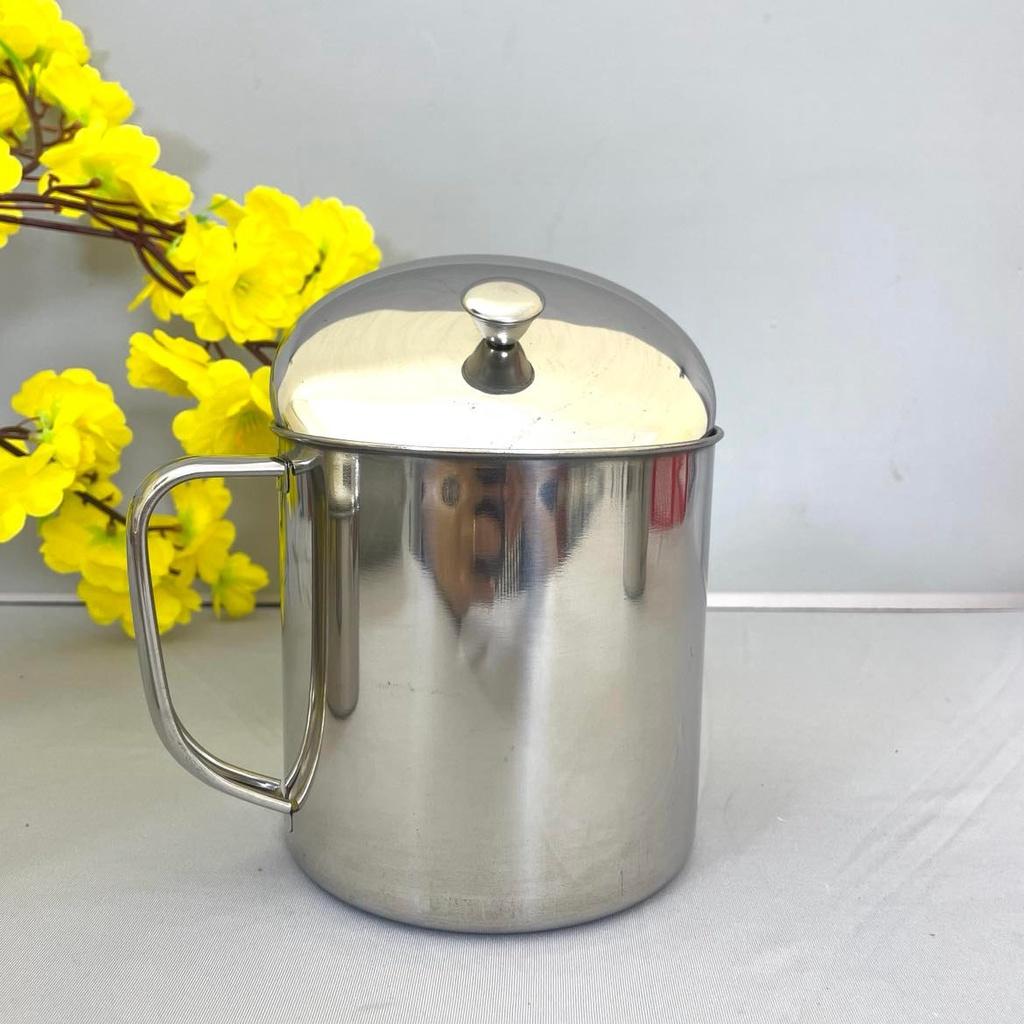 CA INOX SUS 304, 700ml , CỐC UỐNG NƯỚC, TÁCH uống trà, cà phê - Có nắp, kiểu dáng hình bầu dục sang trọng