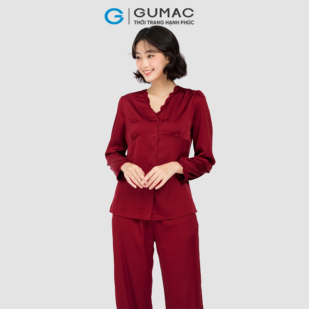 Set dài phối đăng ten thời trang GUMAC SC10058