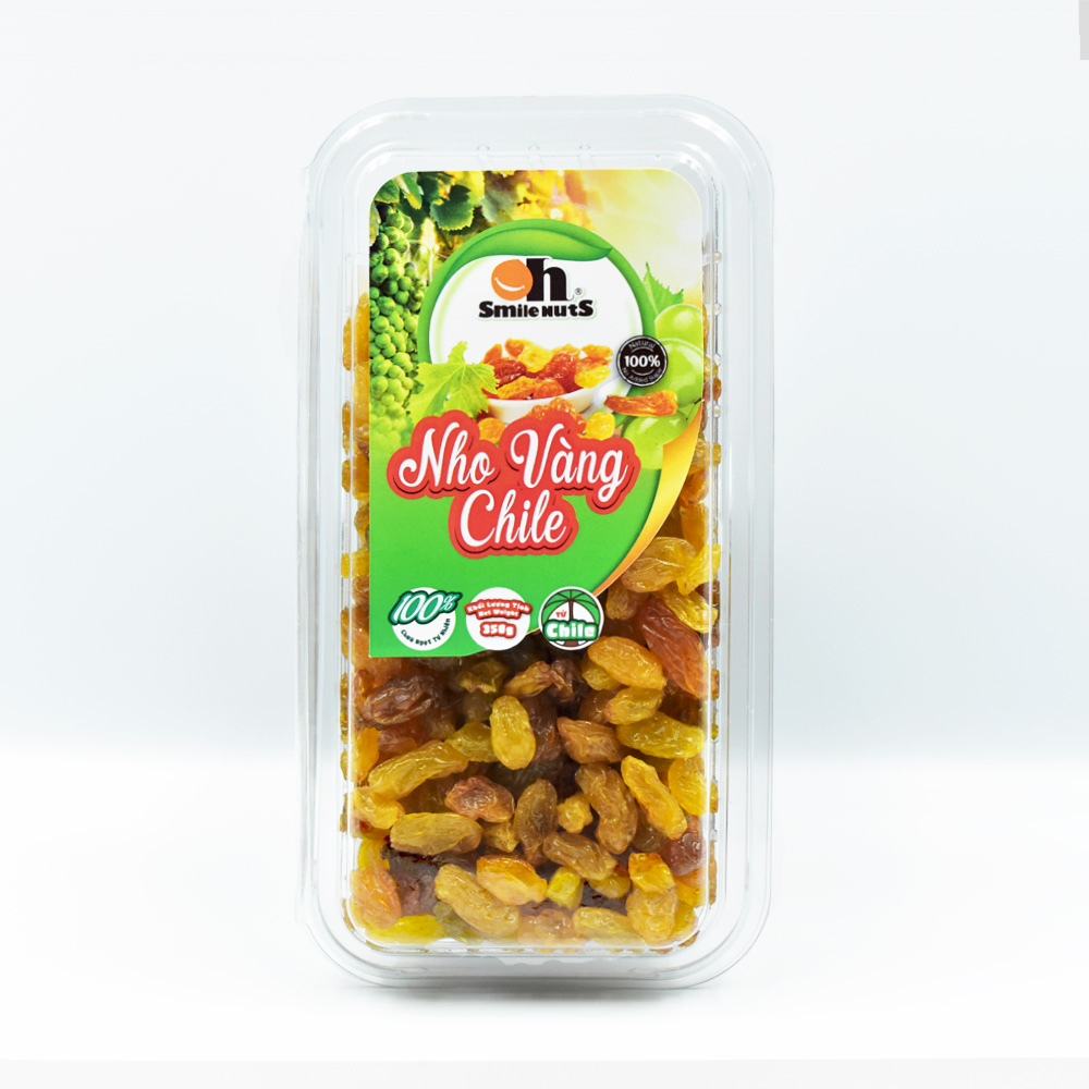 Nho Khô Vàng Smilenuts Hộp nhựa 350g - Nhập khẩu từ Chile