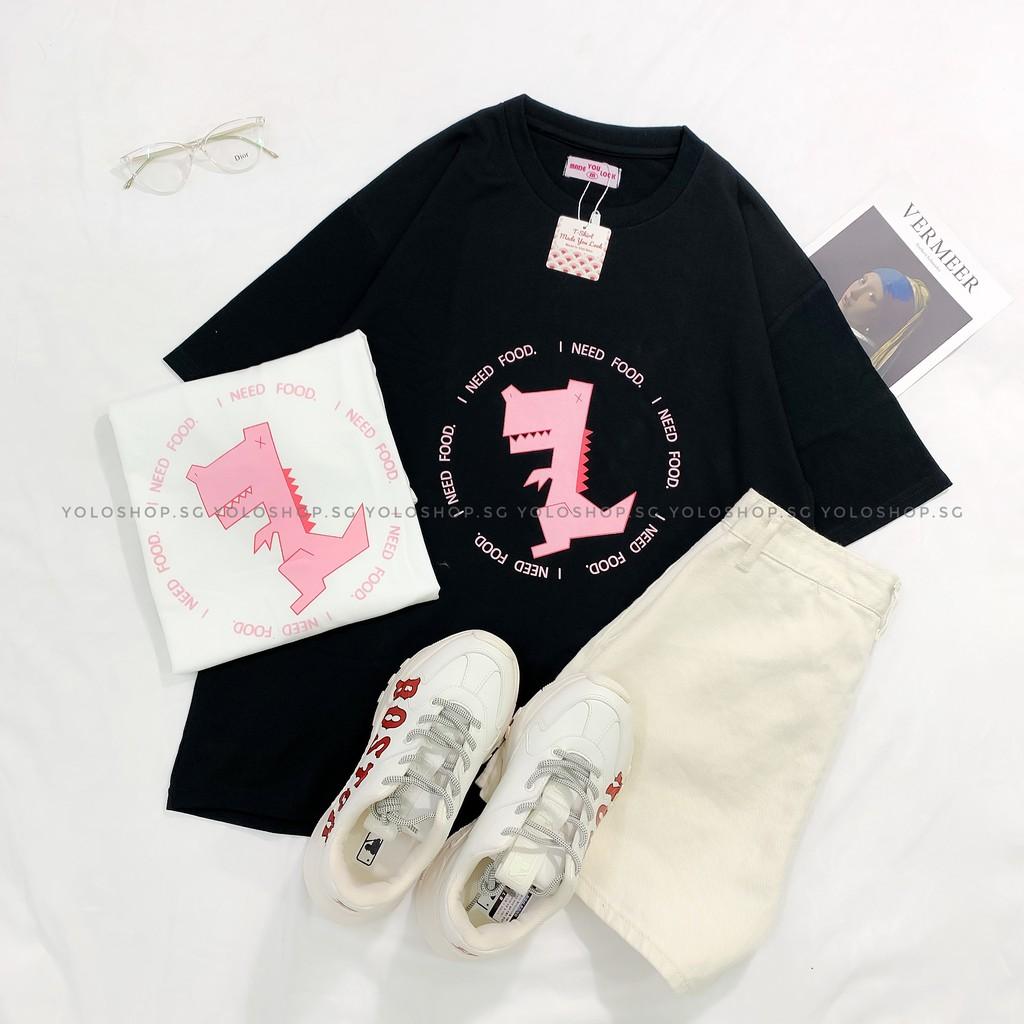 Áo thun tay lỡ I NEED FOOD phông Unisex nam nữ tee oversize form rộng pull Ulzzang Streetwear Hàn Quốc vải mềm