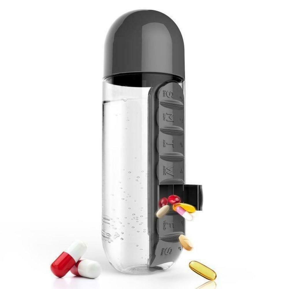 Hộp Đựng Bảo Quản Thuốc 7 Ngăn Anaeat Tích Hợp Bình Và Cốc Uống Nước 2 Trong 1 600ml