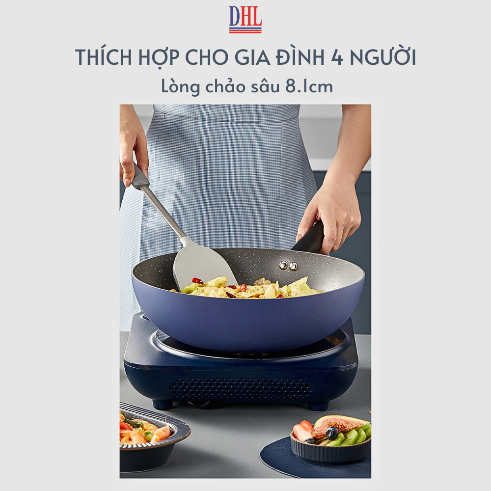 Bộ nồi chảo chông dính 4 món vân đá cao cấp hàn quốc Cooker King siêu bền- Hàng chính hãng