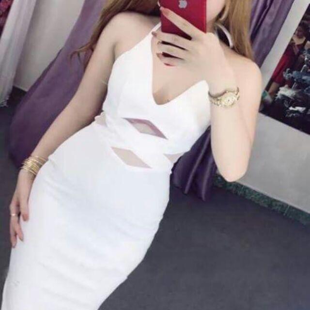 Đầm cổ V khoét eo sexy